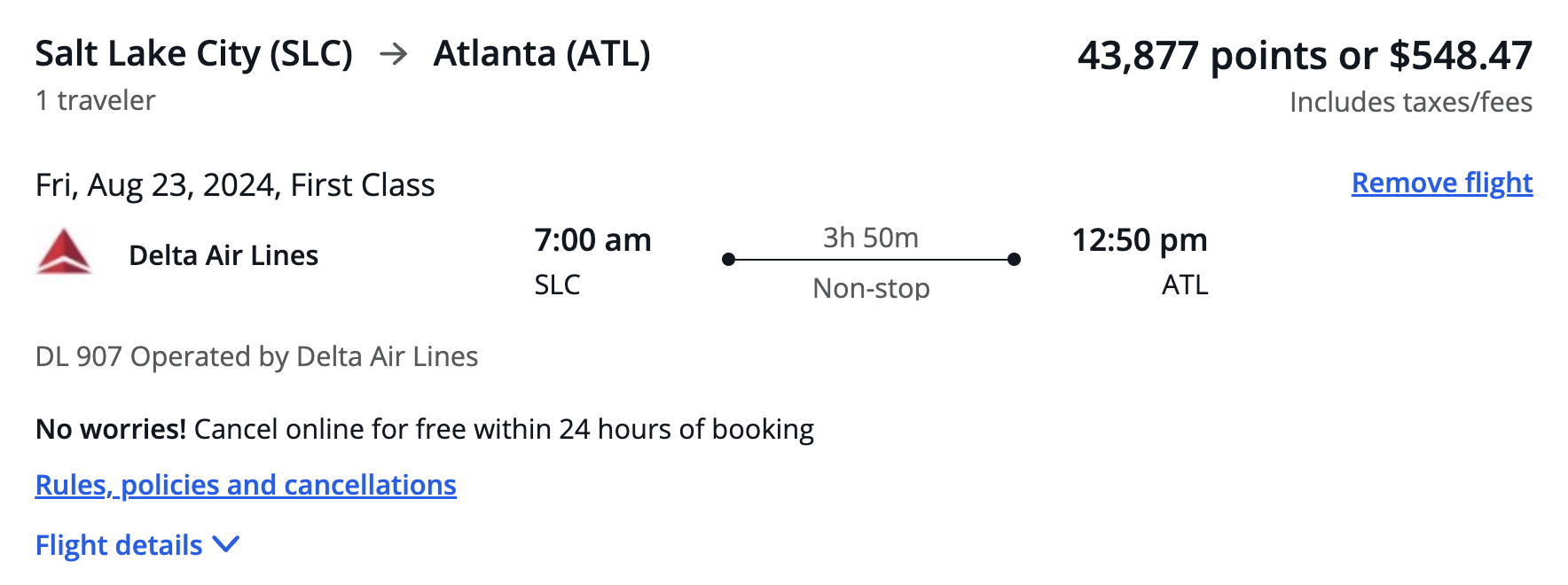 Chase Travel booking